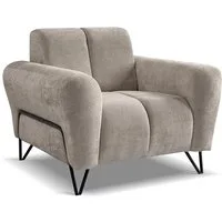Beautysofa Sessel mit Metallbeine in Schwarz VOLARE (modernes Design, Rücken mit Hauptstoff), viele Farbvarianten, auch im Set mit Sofas erhältlich