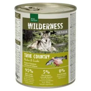 REAL NATURE WILDERNESS Nassfutter Hund, Senior, True Country, Huhn und Lachs 6x800 g