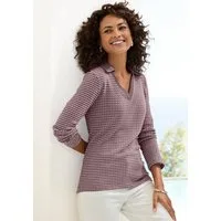 Vivance by Lascana Langarm-Poloshirt aus strukturierter Strickqualität luftige Strick-Qualität