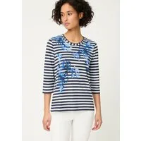 Olsen T-Shirt Shirt mit dekorativem Streifen-Print