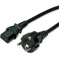 VALUE Netzkabel, IEC-Buchse & CEE7/7-Stecker gerade Stromkabel, Schutzkontakt, CEE 7/7, Typ-E/F Männlich (Stecker), IEC320 C13, Kaltgeräte, 10A Weiblich (Buchse) (60.0 cm)