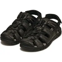 Geox UOMO SANDAL STRADA C Sandale, Sommerschuh, Klettschuh, Outdoorsandale, mit Lederfußbett