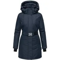 Navahoo Wintermantel Frostkuss 14 Warmer Damen Mantel mit abnehmbarer Kapuze und Taillengürtel