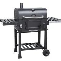 TAINO Holzkohlegrill, HERO XL, Grillwagen, integriertes Thermometer, klappbare Seitentische