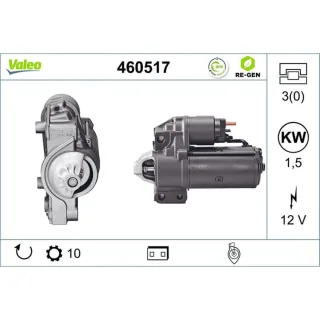 Valeo Starter 1,5 kW Citroen Peugeot Renault