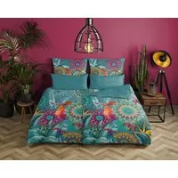 hip Wendebettwäsche Lovise, Satin, 2 teilig, Mako-Satin, 135x200, Reißverschluss, Wendeoptik, Mandala Blumen Petrol