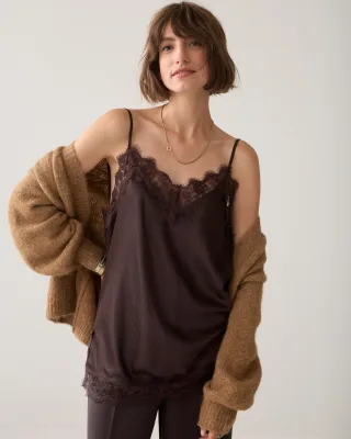 Summum - Top satin Dark chocolate - Gr. - 38