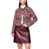 Marc Cain Kurzjacke Feminine Rigour Premium Damenmode Blazerjacke Blouson, besticktem Blumenmuster, gerader Schnitt