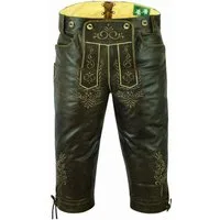 Fuente Leather Wears Trachtenlederhose Antik Nappa Lederhose für Herren, Kniebund, mit Träger, braun