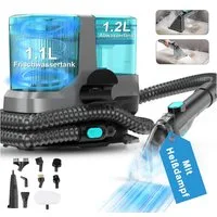 INSE Teppichreinigungsgerät Waschsauger 25000Pa 4-in-1 Teppichreiniger, 1800W Nasssauger, 1800 W, Polsterreiniger Gerät, Heizfunktion, Sterilisationsfunktion, mit LED-Anzeige, Sprachansagen, für Sofas,Teppiche,Auto,Matratze