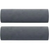 vidaXL Zierkissen, Kissen2 Stk. Dunkelgrau Ø15x50 cm Samt