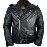 MDM Lederjacke Herren Biker Rocker Billy Motorrad Lederjacke mit Reverse Kragen