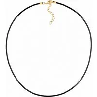 unbespielt Collier Kautschukkette 42 cm Naturkautschuk 2 mm goldfarbener Karabiner, Modeschmuck für Damen und Herren