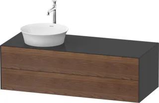 Duravit White Tulip Konsolenwaschtischunterbau wandhängend Amerikanischer Nussbaum & Graphit Matt &  WT4987L77H1