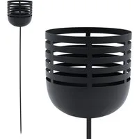 Spetebo Windlicht Metall Gartenstecker schwarz - H 100 cm (Anzahl, 1 St., Stück), Kerzenhalter mit Erdspieß
