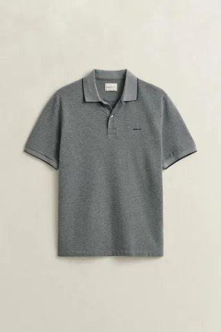 GANT - Zweifarbiges Poloshirt evening blue - Gr. - XXL