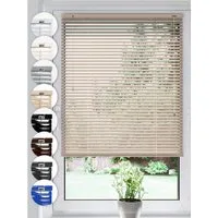 Sonello Jalousie Klemmfix ohne u. mit Bohren 30cm x 100cm Beige Aluminium Jalousette, Klemmfix, Inkl. Halterung für Decken- u. Wandmontage Alu Jalousie Fenster u. Tür, Blickdicht freihängend