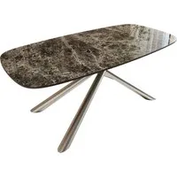 DELIFE Couchtisch Edge, Boot 100x50 cm Keramik Emperador Extra Lucidato Dunkelbraun Sarity Ede