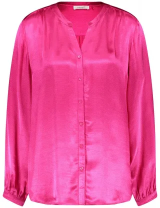 GERRY WEBER Edition - Satinierte Bluse mit abgerundetem Saum pink - Gr. - 36