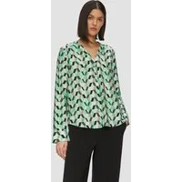 s.Oliver Langarmbluse Bluse Strukturierte Bluse mit V-Ausschnitt