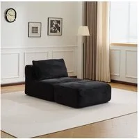 Leawin Sofa Gemütlicher Lounge Sessel mit Hocker, Cordstoff, ohne Montage, Mit Schaumstoff gepolstert, bequem für Wohn- & Schlafzimmer