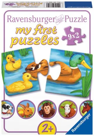 Ravensburger Puzzle 07331 - My First Puzzles: Liebenswerte Tiere [9 x 2 Teile]