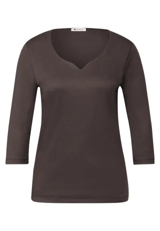 Street One - Shirt mit Herzausschnitt - Gr. - 40