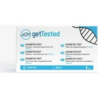 GetTested International AB Blutzucker-Teststreifen Diabetes HbA1c-Test, 1 Messparameter, Testkit, 1-tlg., HbA1c-Bluttest für zuhause, HbA1c-Test mit Ergebnis nach ca. 10 Minuten