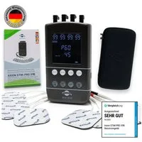Axion TENS-EMS-Gerät STIM-PRO X9B 4-Kanäle zur Schmerztherapie, Muskelaufbau, Medizinprodukt nach MDR (EU) 2017/745