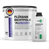 simpleBAU Dichtstoff Flüssigfolie Dichtfolie F1 Ultraflex 10 KG + 1L Tiefengrund