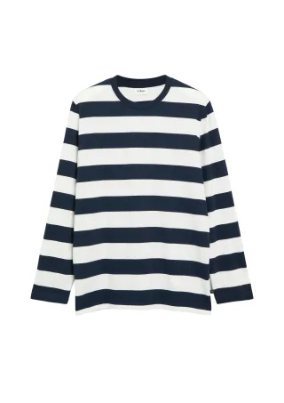 s.Oliver - T-Shirt weiß/blau - Gr. - S