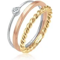 Elli Ring-Set Ring-Set mit 925 Silber, mit Kristallen von Swarovski®, Ring Set