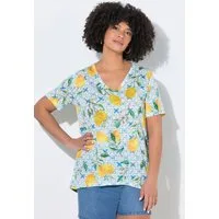 Angel of Style T-Shirt T-Shirt A-Linie Zitronenmuster Halbarm