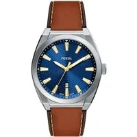Fossil Quarzuhr Everett FS6115, Armbanduhr, Herrenuhr, Lederarmband, analog, Tag