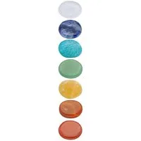 Lebensquelle Plus Klangchakra Set Chakra Steine-Set, 7 Scheibensteine im Baumwollbeutel
