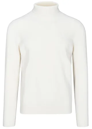 COMMANDER Finest Clothing - Rollkragen Pullover Basic,uni snow white - Gr. - M