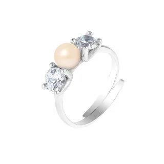 DIADEMA - Massiver Ring mit Süßwasserperle - Pure White Kollektion