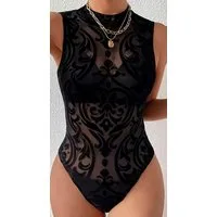 Conray Body Conray, Body mit Mesh-Flock Motiv / 20022