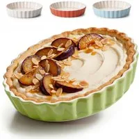 Praknu Auflaufform Keramik-Tarteform 28cm 1 St. Antihaft hoher Rand, Ofen 280°C, Farben, Keramik, (1-St), Antihaftbeschichtung, hoher Rand, kratz- und schnittfest