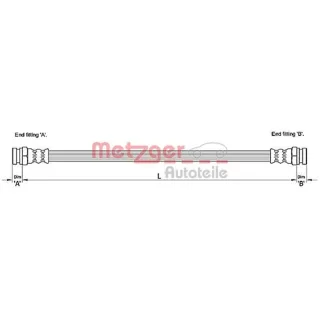 Metzger Bremsschlauch hinten rechts Hyundai Getz