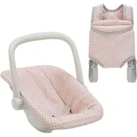 TEAMSON™ KIDS    Puppenwagen Puppensitz und Trageset für Babys Autositz und Tragegurt, Rosa
