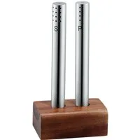 WMF Salz- / Pfefferstreuer WMF, (Set, 4-tlg), Cromargan Edelstahl Rostfrei 18/10, Akazienholz, inkl. Einfülltrichter