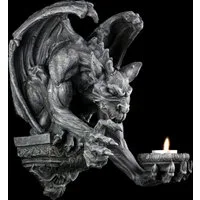 Figuren Shop GmbH Wanddekoobjekt Gargoyle Wandfigur – Gothic Teelichthalter Statue 30 cm Wanddeko Deko