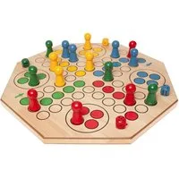 Philos Spiel, Würfelspiel MAXI - Holzfiguren - Holzbrett - Ludo