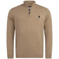 U.S. Polo Assn. Stehkragenpullover USKnooxx – Herren Half-Zip Strickpullover mit bequemem Rundhalsausschnitt