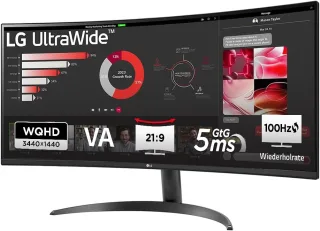 LG UltraWide 34WR50QK-B [34'' Curved UWQHD VA 100Hz 2x HDMI DP 5ms Reaktionszeit] schwarz