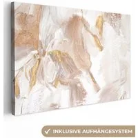OneMillionCanvasses® Leinwandbild Farbe - Weiß - Abstrakt, Fotodruck (1 St), Leinwand Bilder Klein, Wand Dekoration Aesthetic 30x20 cm