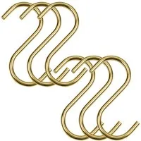 SO-TECH® S-Haken für Rundstäbe bis Ø 30 mm für Garderoben, Küchenreling uvm., (Spar-Set, 6-St), Antik Gold galvanisiert