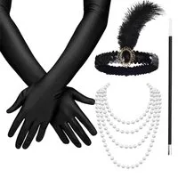 TK Gruppe Kostüm 1920er Jahre Set Damen – Elegantes Charleston Accessoire