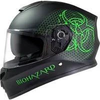 FunSport-Factory Motocrosshelm Motocross Kinderhelm Integralhelm Bio Hazard Grün, mit integrierter Sonnenblende